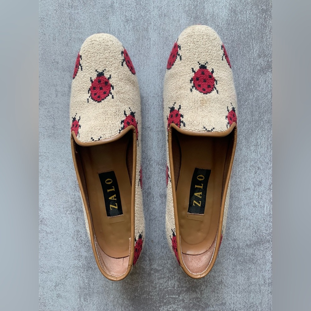 Zalo Ladybug Needlepoint Loafers